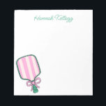 Preppy Pink & Green Pickleball Personalized Notepad<br><div class="desc">PreppyPrint.com - Celebrate in style! Please visit my designer store,  PreppyPrint.com,  for coordinating items.</div>