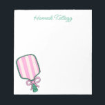 Preppy Pink & Green Pickleball Personalized Notepad<br><div class="desc">PreppyPrint.com - Celebrate in style! Please visit my designer store,  PreppyPrint.com,  for coordinating items.</div>