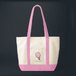 Preppy Pink & Green Pickleball Personalized Tote Bag<br><div class="desc">PreppyPrint.com - Celebrate in style! Click "remove from back of card" under "Logo & Independent Creator Mark" to remove the QR code from the back of the card. Please visit my designer store,  PreppyPrint.com,  for coordinating items.</div>