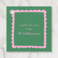 Preppy Pink Green Whimsical Border Gift From Name