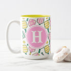Preppy Pink Green & Yellow Pickleball Monogram