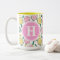 Preppy Pink Green & Yellow Pickleball Monogram