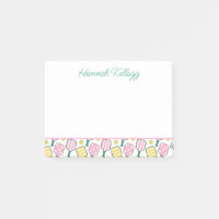Preppy Pink Green & Yellow Pickleball Personalized