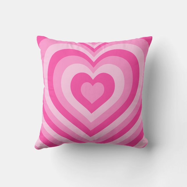 Preppy Pink Heart  Throw Pillow (Back)