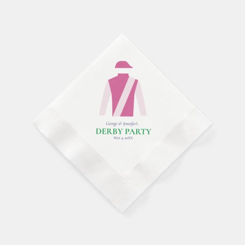 Preppy Pink Jockey Silks Derby Party Personalize Napkins