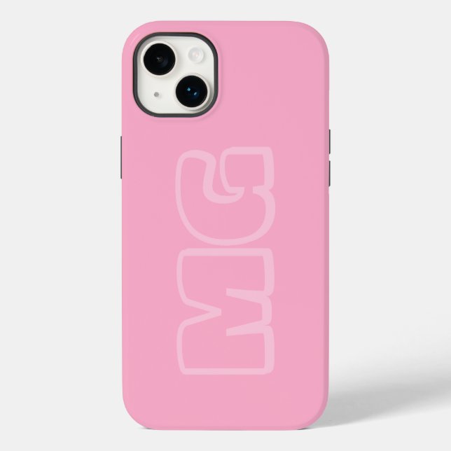 Preppy Pink Monogram Phone Case-Mate iPhone Case (Back)