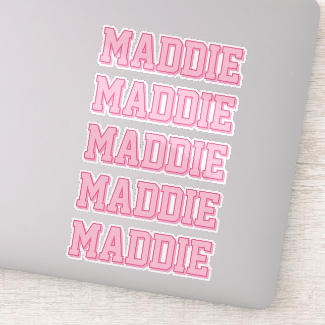 Preppy Pink Name Sticker (Detail)