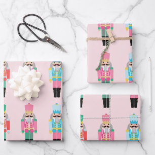 Preppy Pink Nutcracker Wrapping Paper Sheets