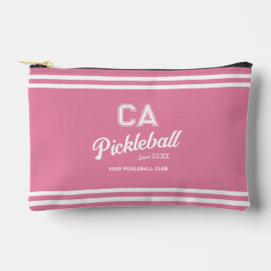 Preppy Pink Pickleball Club Custom Crest Party Accessory Pouch