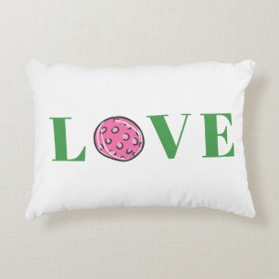Preppy Pink Pickleball Love Accent Pillow