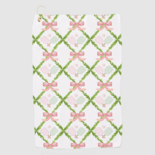 Preppy Pink Pickleball Paddle Golf Towel