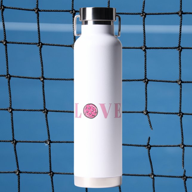 Preppy Pink Pickleball Pink Love Water Bottle (Creator Uploaded)