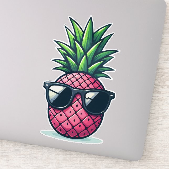Preppy Pink Pineapple Sticker (Detail)