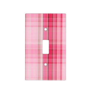 Preppy Pink Plaid Blush Madras Candy Pink Classic Light Switch Cover
