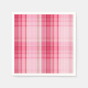 Preppy Pink Plaid Blush Madras Candy Pink Classic Paper Napkins