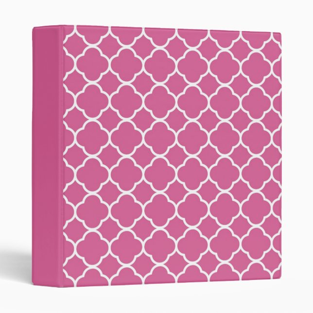 Preppy Pink Quatrefoil Binder (Front/Spine)