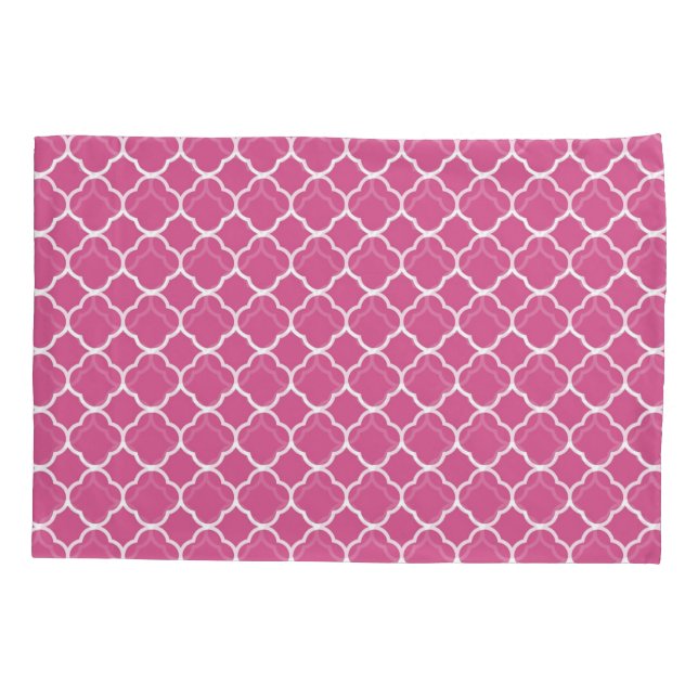 Preppy Pink Quatrefoil Pillows Pillow Case (Back-Left)