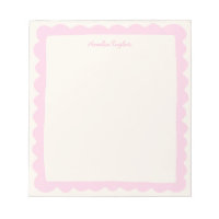 Preppy Pink Scallop Personalized Whimsical Border