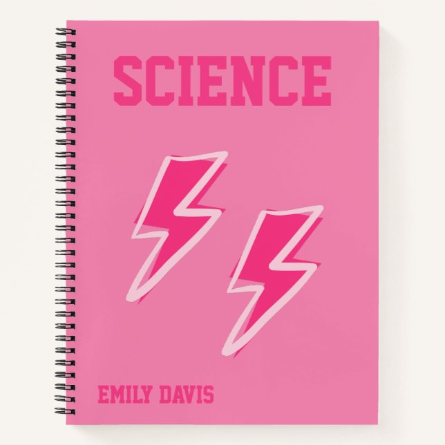 Preppy Pink School Subject Notebook (Front)