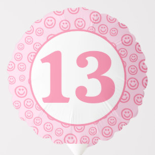 Preppy Pink Smile Face Balloon