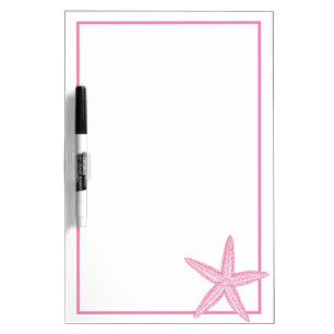 Preppy Pink Starfish Dry Erase Board