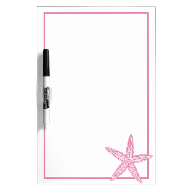 Preppy Pink Starfish Dry Erase Board (Front)