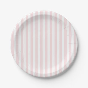 Preppy Pink Stripe Pastel Paper Plates