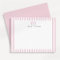 Preppy Pink Striped Bow Personalized Note Cards