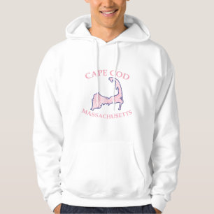 Preppy Pink Striped Cape Cod Silhouette Hoodie