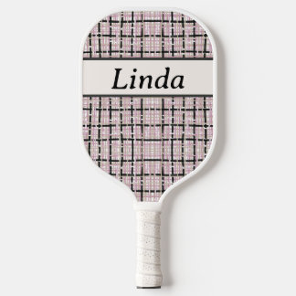 Preppy Pink Tweed Monogram Pickleball Paddle