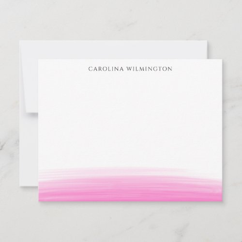Preppy Pink Watercolor Personal Note Card