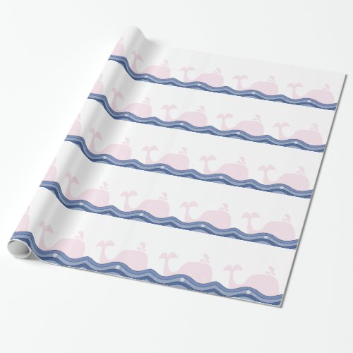 Preppy Pink Whale Wrapping Paper