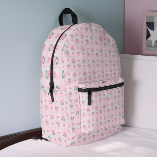 Preppy Plaid Backpack with Roses & Ribbon Bows