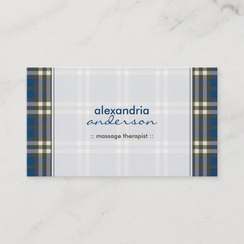 Preppy Plaid Business Card (navy blue)