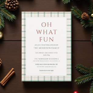 Preppy Plaid Christmas Holiday Party Invitation