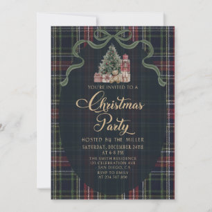 Preppy Plaid Christmas Party Invitation