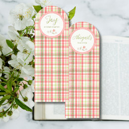 Preppy Plaid Custom Bookmark –Joy in Every Chapter