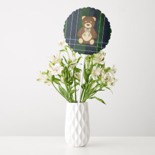 Preppy Plaid Teddy Bear Baby Shower Balloon