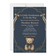 Preppy Plaid Teddy Bear Baby Shower