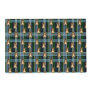 Preppy Plaid Teddy Bear Baby Shower Placemat
