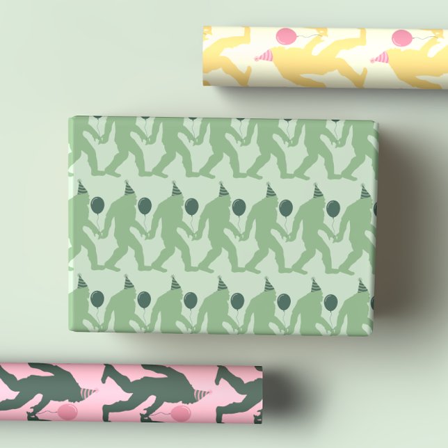 Preppy & Playful Bright Colorful Birthday Bigfoot  Wrapping Paper Sheets (Creator Uploaded)