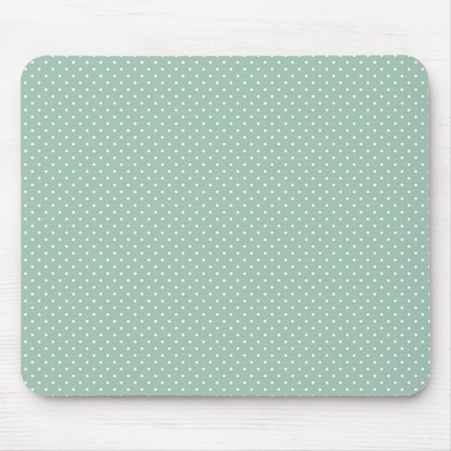 Preppy polka dot pindot mint green pattern mouse pad (Front)