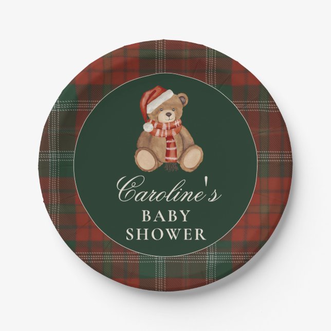 Preppy Polo Bear Baby Shower Paper Plates (Front)