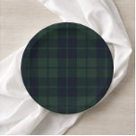 Preppy Polo Tartan Plaid Paper Plates<br><div class="desc">Green and navy tartan plaid paper plates designed to bring a classic,  preppy touch to a baby shower table.</div>