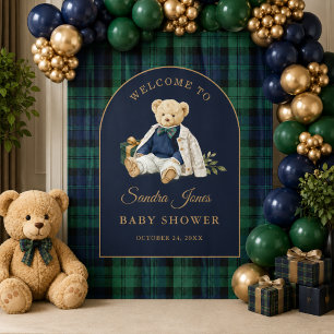 Preppy Polo Teddy Bear Baby Shower Backdrop
