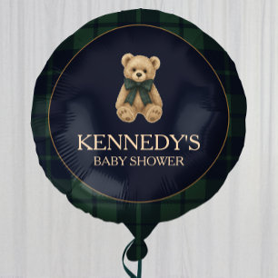 Preppy Polo Teddy Bear Baby Shower Balloon