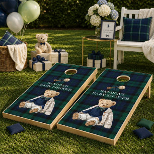 Preppy Polo Teddy Bear Baby Shower Cornhole Set