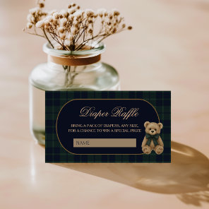Preppy Polo Teddy Bear Baby Shower Diaper Raffle Enclosure Card
