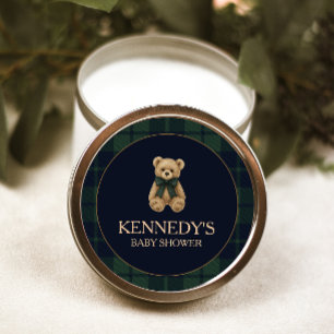 Preppy Polo Teddy Bear Baby Shower Mini Candle Favors