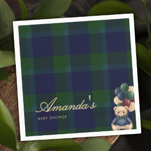 Preppy Polo Teddy Bear Classic Luxury Baby Shower Napkins
